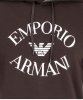 Bluza Emporio Armani męska brązowa z kapturem duże logo